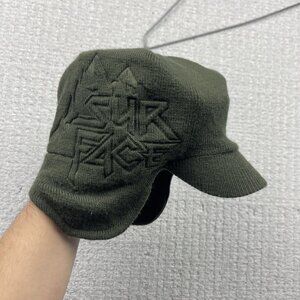 Y2K Surface Hat Knit Visor Beanie Mens Grunge Military Green Snowboard Skate